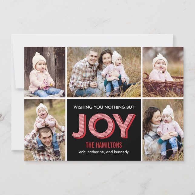 Joyous Moments Holiday Collage Photo Card (Front)