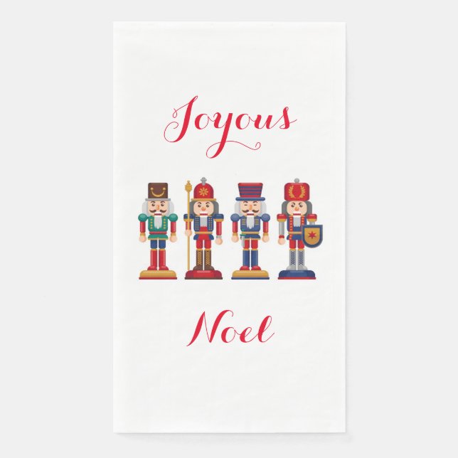 Joyous Noel Nutcracker Paper Guest Towel Napkin (Front)