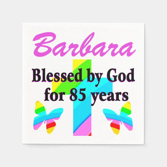 JOYOUS PERSONALIZED 85TH BIRTHDAY NAPKINS (Front)