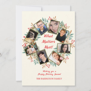 Joyous Photo Wreath Holiday Card