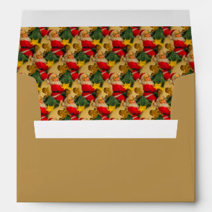 Joyous Santa and Christmas Tree Holiday Envelope