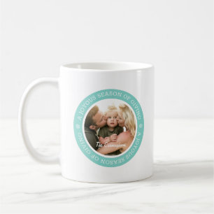 Joyous Season's Greetings Custom Family Photo Coffee Mug