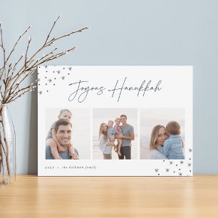 Joyous Sketch Hanukkah Photo Collage Holiday Card