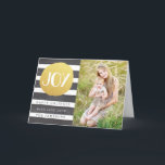 Joyous Stripes Holiday Photo Greeting Card<br><div class="desc">Black watercolor stripes with a gold foil like circle,  reading JOY. Easy to customise! Product does not contain actual gold foil.  Template image must be replaced prior to purchasing.</div>