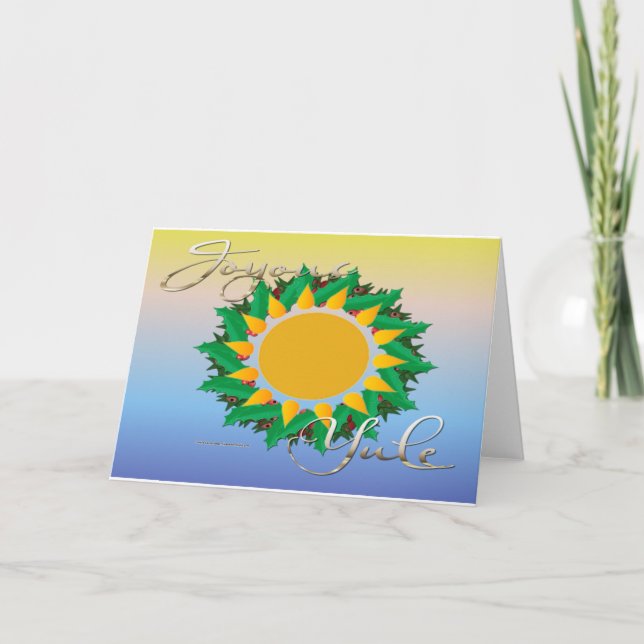 Joyous Sun Wreath Greeting Card (Front)