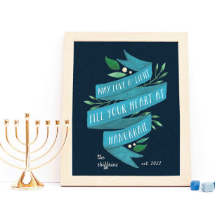 Joyous Tidings Personalised Hanukkah Poster