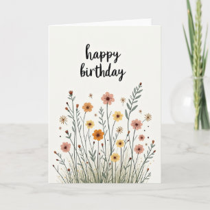 Joyous Wildflower Birthday Card