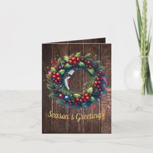 Joyous Wreath Holiday Card (Front)