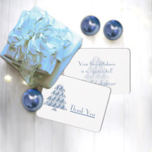 Joyoux Noel Blue Thank You Card