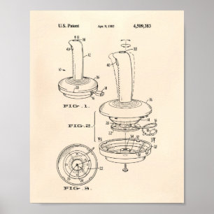 Joystick Controller 1985 Patent Art Old Peper Poster