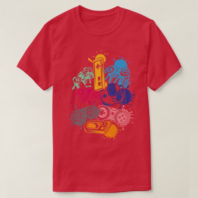 Joystick Controller Video Game Player Console Game T-Shirt (Design Front)
