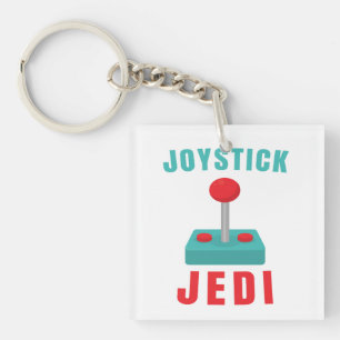 Joystick Jedi Funny Retro Gamer Dad Key Ring