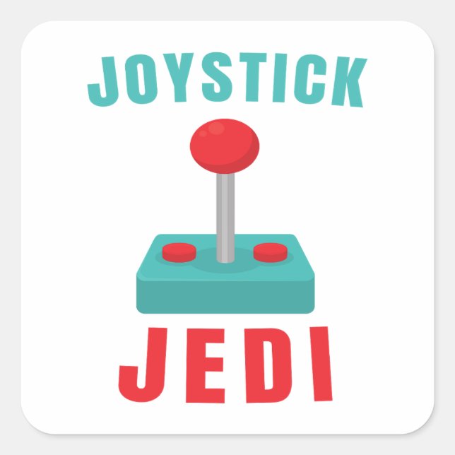 Joystick Jedi Funny Retro Gamer Dad Square Sticker (Front)