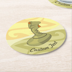Joystick Round Paper Coaster
