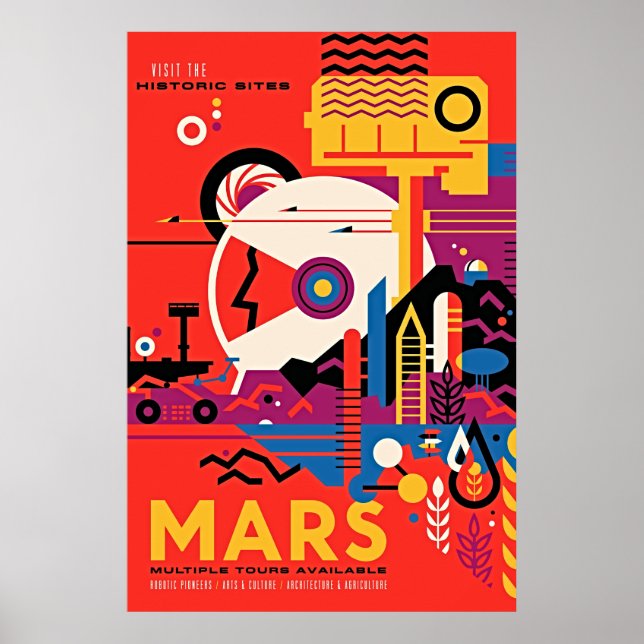 JPL Visions of the Future Mars - Vintage Poster (Front)