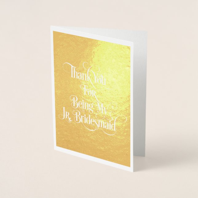 Jr Bridesmaid Thank You Gold Foil Card (Front)