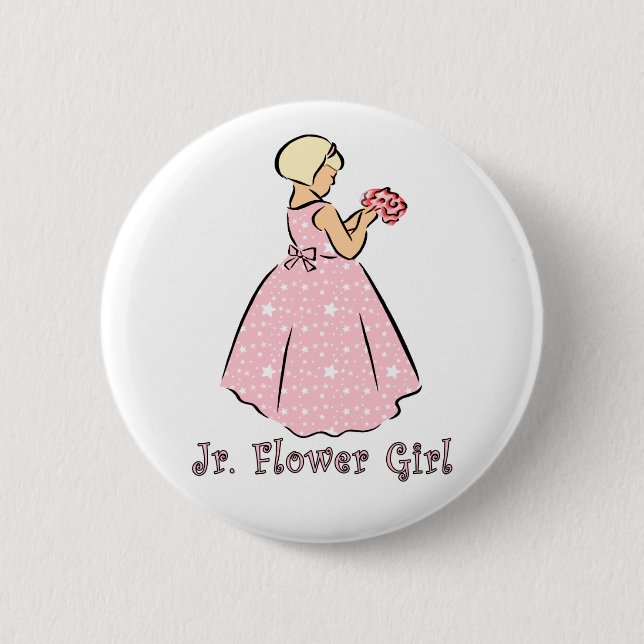Jr. Flower Girl Wedding ID Button (Front)