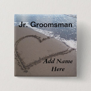 Jr Groomsman Beach Wedding Button