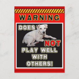 JRT WARNING - DOES NOT PLAY WELL WITH OTHERS! POSTCARD