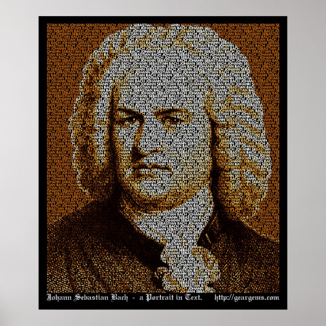 JS Bach text portrait Poster (Front)