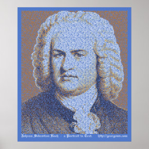 JS Bach text portrait Poster