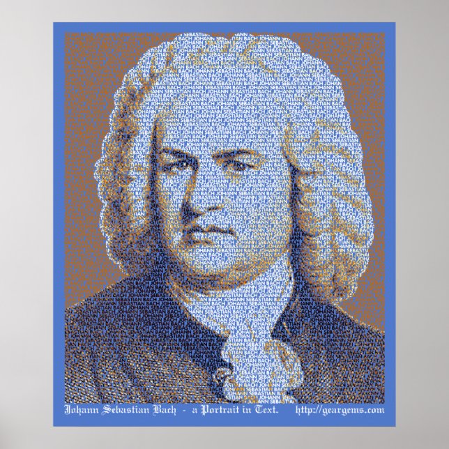 JS Bach text portrait Poster (Front)