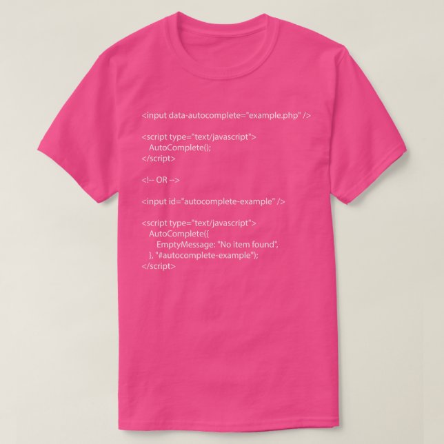 Jsautocompleteheader 1 T-Shirt (Design Front)