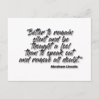 JSR 1. “Better to remain silent and be thought a.. Postcard