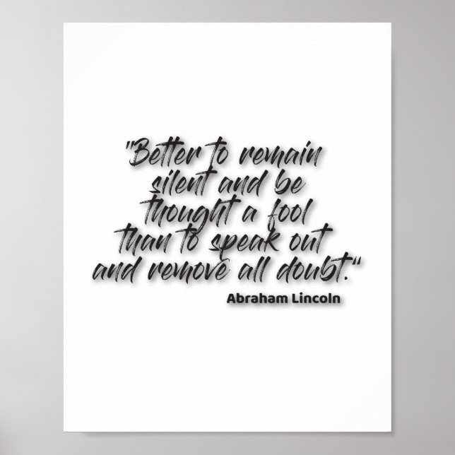 JSR 1. “Better to remain silent and be thought a.. Poster (Front)