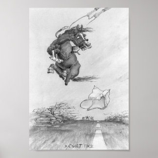 JT08 "A Quiet Hack" black and white Poster