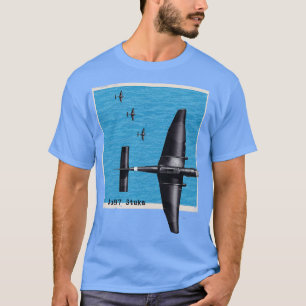 Ju87 Stuka WW2 bomber aeroplane over the ocean T-Shirt
