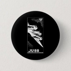 Ju 88 Ww2 German Plane Vintage 1941 Graphic  6 Cm Round Badge