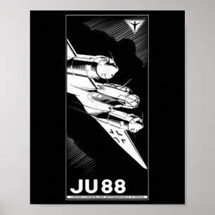 Ju 88 Ww2 German Plane Vintage 1941 Graphic  Poster