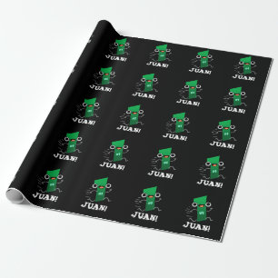 Juan Funny Mexican Number One Pun Dark BG Wrapping Paper