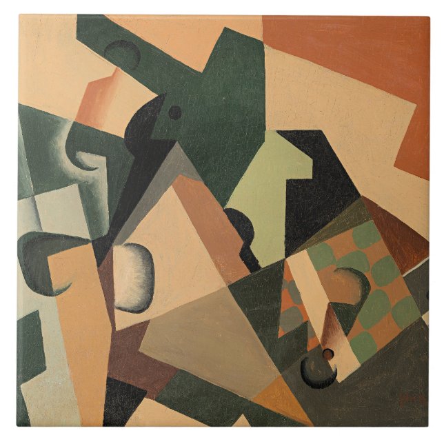 Juan Gris - Glass and Checkerboard, Tile (Front)