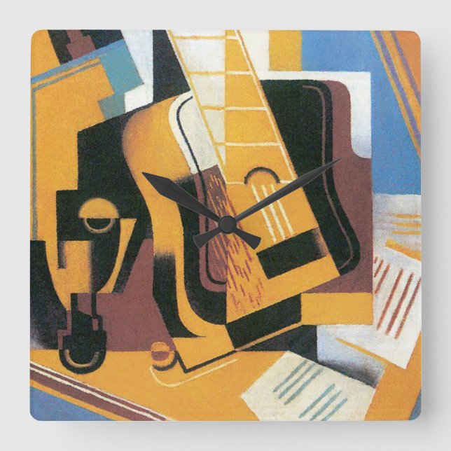 Juan Gris - Photograph of The Guitar Abstract Art Square Wall Clock (Front)