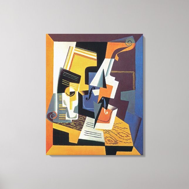 Juan Gris - Violin and Glass - Abstract Art Canvas Print (Front)