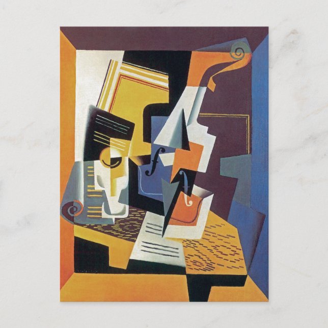 Juan Gris - Violin and Glass - Abstract Art Postcard (Front)