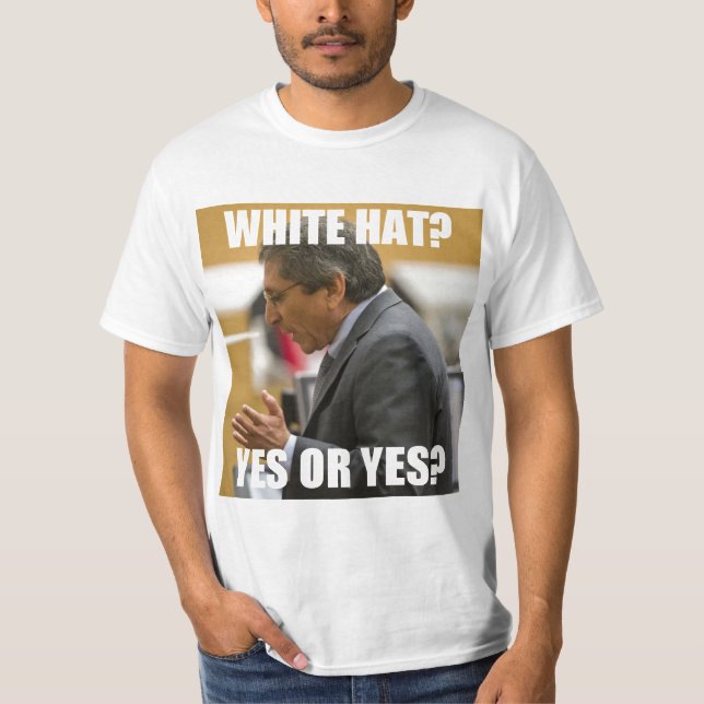 Juan Martinez White Hat? Yes or Yes? T-Shirt (Front)