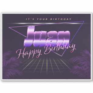 Juan Name First name lila retro Sticker Birthday