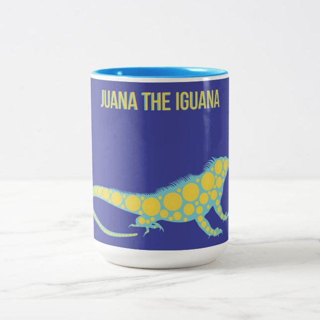 Juana the Iguana  Two-Tone Coffee Mug (Center)