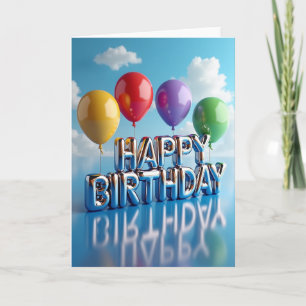 Jubilant Chrome Birthday Card