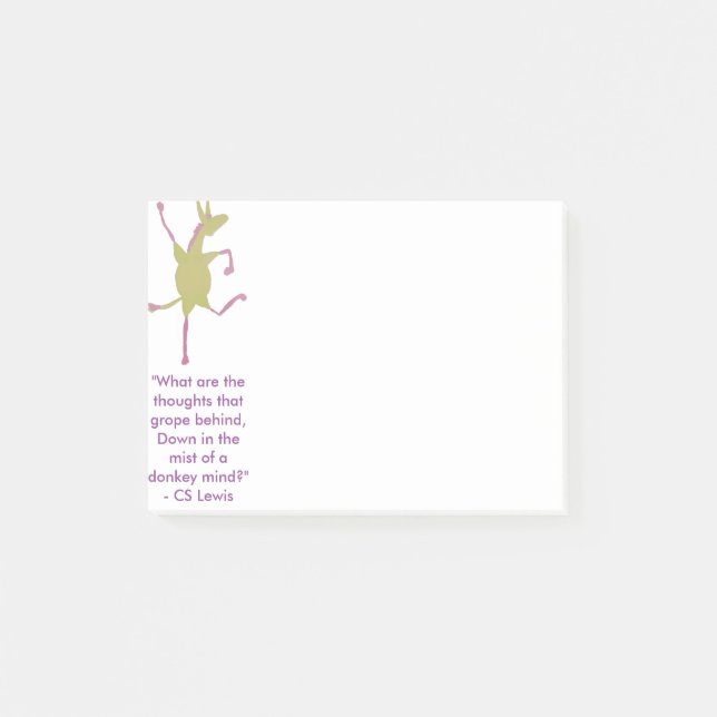 Jubilant Jennets Donkey Post-It Notes (Front)