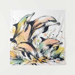 Jubilant Oceanic Waltz Tapestry