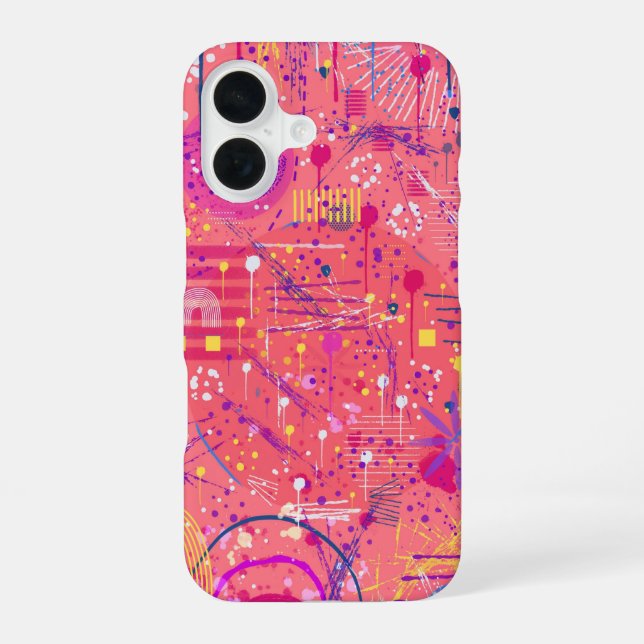 Jubilation: Maximalist Art iPhone 16 Case (Back)