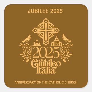 Jubilee 2025 Catholic Church, Custom stickers. Square Sticker