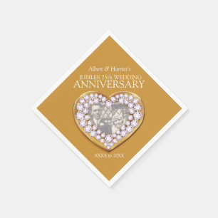 Jubilee 75th wedding anniversary photo napkin