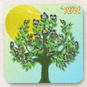 Judaica 12 Tribes Israel Asher Coaster
