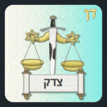 Judaica 12 Tribes Israel Dan Art Square Sticker<br><div class="desc">You are viewing The Lee Hiller Design Collection. Apparel,  Gifts & Collectibles Lee Hiller Photography or Digital Art Collection. You can view her Nature photography at http://HikeOurPlanet.com/ and follow her hiking blog within Hot Springs National Park.</div>