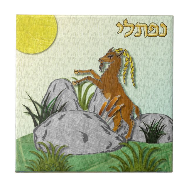 Judaica 12 Tribes Israel Naphtali Tile (Front)